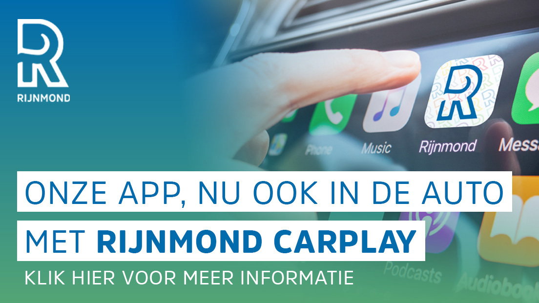 onze app, nu ook in de auto met Rijnmond Carplay