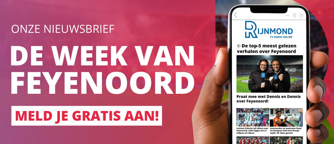 Meld je gratis aan voor de wekelijkse nieuwsbrief over Feyenoord